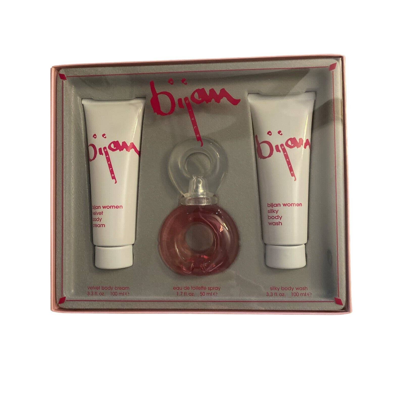 Bijan Gift Set For Women 17 Oz Edt Spray  17 Oz Body Cream  Body Wash